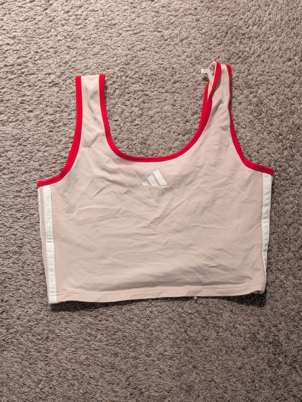 Adidas Red and Tan Cropped Tank